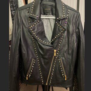 AS by DF- Black Leather Jacket (Size M)